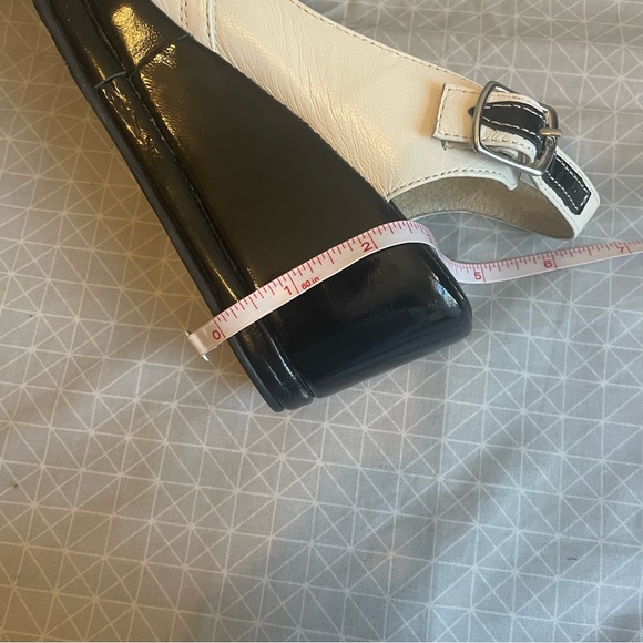 Re-Mix Scroll Double Platform Slingback Wedge in White /Black Patent 7 - Picture 8 of 8